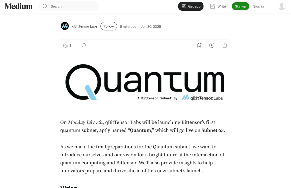 Launching Bittensor's First Quantum Subnet